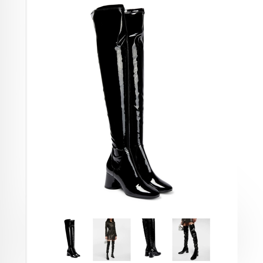Khaite Wythe patent leather over the knee boots 39.5